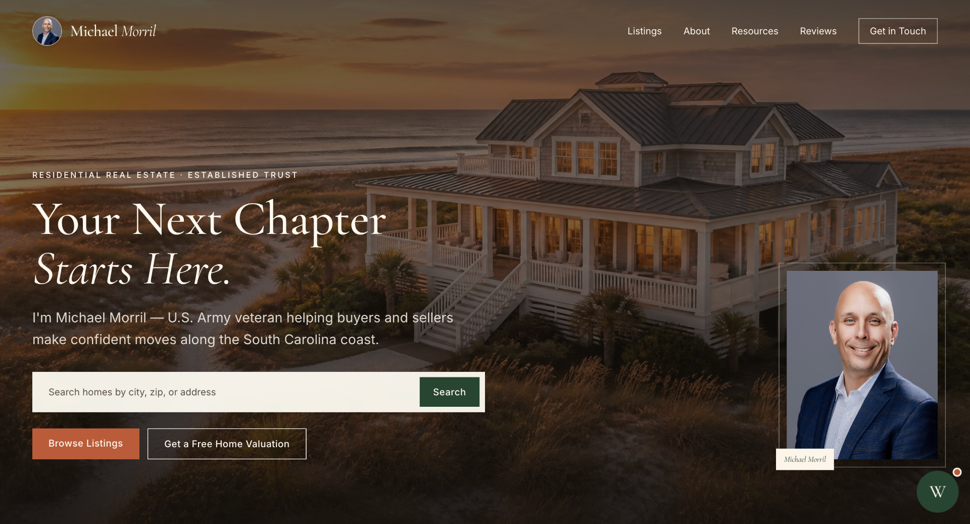 Michael Morril, Realtor — Real Estate website design with a custom 24/7 AI receptionist by ZenLeads.io